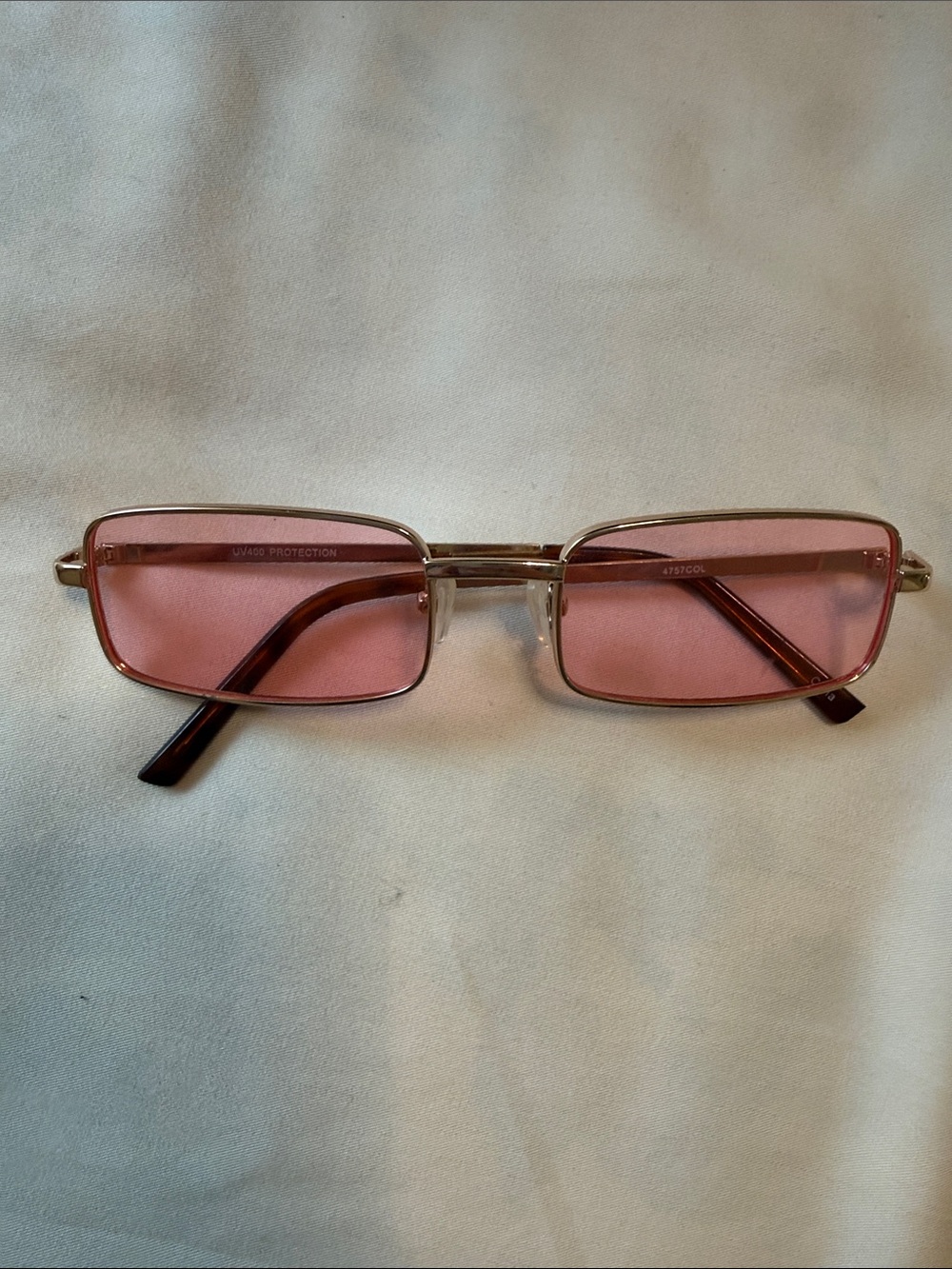 Rectangular Pink Lens Sunglasses